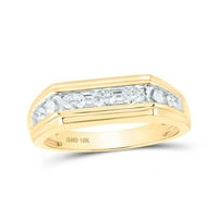 10kt žuto zlato mens okrugli dijamantski ravni gornji band prsten CTTW