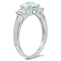 1.5ct okrugli rez zeleni simulirani dijamant 14k bijeli zlatni godišnjica angažmana kamena prstena veličine 9,75