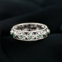 Laboratorija stvorena smaragd keltski čvor vječni prsten za vezanje - vintage inspirirani prsten, srebrna