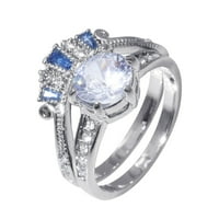 Prstenovi za žene Bright cirkon ring okruglog bijelog kamena nakita modni nakit angažirani prsten za