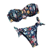 DMQupv kupaći kostim Top velikih kupaći kostim kupaći kostim cvjetni split print modne žene dječake plivanja kratke hlače 16- donje rublje crno