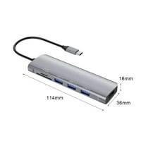 Taluosi tip-c HUB 6-višenamjenski TF kartica 4K USB 3. PD USB-C čvorište Priključni adapter za u disk tastaturu miš