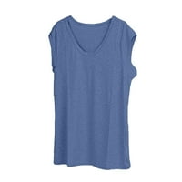 Ženski vrhovi V izrez T-majice Casual Cap rukav vest Slijede labavi bluza Fit tenk