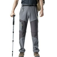 Bacocke muške hlače MENS PLUS veličina rastezanje planinarenja Brze suhe hlače Multi džep odvojive distribuirane pantalone sive