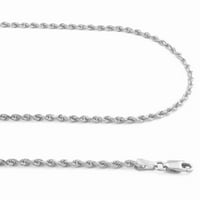 Nuragold 14k bijeli zlatni užas Diamond Cut Privjesak ogrlicu, žene Muške jastog kopča 14 - 30