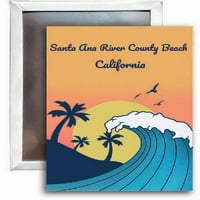 Santa Ana River County Beach California Suvenir 2x3 Dizajn magneta magneta za frižider