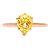 1. CT sjajan krug Clear Simulirani dijamant 18K ružičasto zlato Solitaire prsten sz 6.25