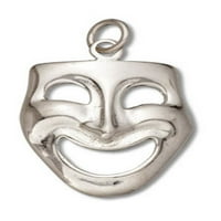 Sterling Silver 24 BO lančani 3D dramski glumci Pozorište Comedy Maska Privjesak ogrlica