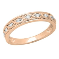 DazzlingRock kolekcija okrugli bijeli dijamantni vrtložni vrtlog za angažman vjenčani prsten za žene u 14K ružino zlato, veličine 7.5