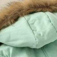 Zimski kaputi za žene Ženski topli zadebljani kaput Topla Trendi zimska runo modni oblični kapuljač snežni kaput jakna Oplaća za mintu zelena + m