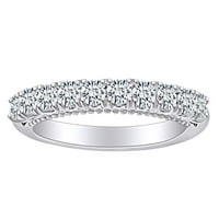 Okrugli rez bijeli prirodni dijamantski vječni prsten za vjerjenje vjenčanog prstena u 14K čvrstog bijelog