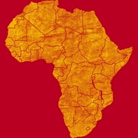 Afrički kontinent - Gold Mens Crveno Heather Grafički tee - Dizajn od strane ljudi 2xl