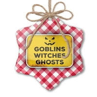 Božićni ukras Goblins vještice duhovi Halloween Jack-O'-later crveni plaid neonblond