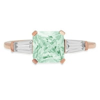 1,62ct kvadratni smaragdni rez zeleni simulirani dijamant 18k ruža zlatna godišnjica angažmana kamena prstena veličine 5,75