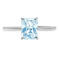 1,75ct blistav rez plavi simulirani dijamant 14k bijeli zlatni gravirajući izjavu godišnjica angažovanog vjenčanog pasijansa veličine 8,5