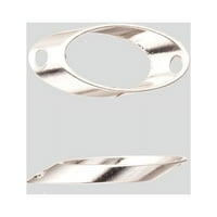 Okvir za zrnce, nagnut ovalni srebrni mesing 22,5x, uklapa se do 6x perle