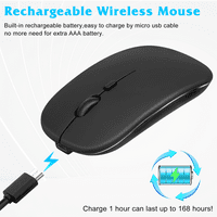 2.4GHz i Bluetooth punjivi miš za Realme Superzoom Bluetooth bežični miš za laptop MAC iPad Pro Computer Tablet Android Ony Black