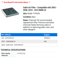Filter za vazduh kabine - kompatibilan sa - 2008, - BMW Z 2014