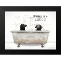 Deiter, lori crna modernog uokvirenog muzeja umjetnička ispisa pod nazivom - Sreća je kupanje mjehurića