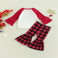 Gureui Toddler Dojenčad za djecu za djevojčice Božićne hlače Set, pisma s dugim rukavima Print majica
