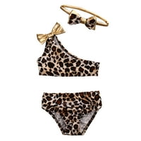 Ciycuit djeca dječje djevojke leopard jedno rame prsluk gaćice Bowknot bikini set kupaći kupaći kupaći