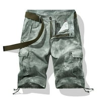 Giligiliso muški kratke hlače za čišćenje teretnih gumba sa čvrstim patentnim zatvaračem Multi-džepni