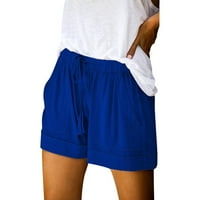 Outfmvch kratke hlače za žene plus veličine komfejsko crtanje elastičnih struka džep labave kratke hlače