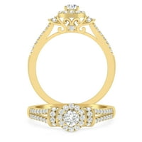 Carat IGL certificirani dijamant 10k žuti zlatni halo zaručni prsten za žene - idealan angažman ili