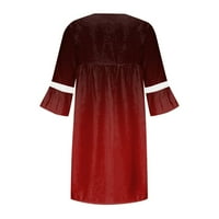 Royallove modni ženski vinski izređeni čipkasti patchwork boemian casual haljina haljina za žene