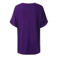LHKED ženske majice za ljetne košulje za žene na čišćenju Ženska modna ljetna veličina V izrez Slobodno