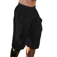 Muške kratke hlače Ljeto pune boje casual labavo elastični džep za struk pamučne hlače na plaži kratke