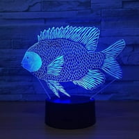 Sh ribe životinjske igračke 3D iluzija noćna svjetlost pametna dodirna svjetiljka, kreativni RGB LED,