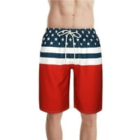 PXiakgy muške kratke hlače Plaža Print Muška zastava Američka nezavisnost Hlače za muške hlače Muškarci + XXL