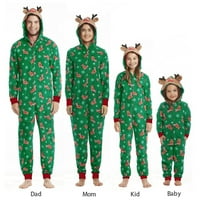 Usklađivanje obiteljske božićne sijamske pidžame postavlja kapuljača za vez od jelena