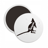 Kengur crno-bijeli životinjski okrugli ceroks frižider magnet za održavanje ukrasa