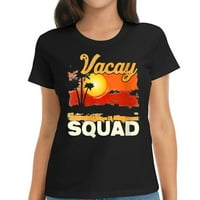 Ženski Vacay Squad Ljetni odmor Palm Tree Sunse Comfy Majice kratkih rukava za žene - Jedinstveni dizajn