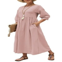 Ženska dugačka majica bez rukava bez rukava sa labavim običnim maxi haljinama plutaju ležerne ljetne haljine sa džepovima