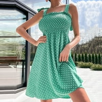 PEDORT WOMENS Ljetne haljine kratki rukav casual labava maxi boemska cvjetna haljina zelena, l