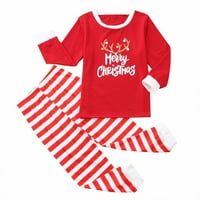 Božićska djeca Dečju štampano slovo Top hlače Xmas porodična odjeća pidžama za dijete