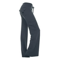 Lirclo ženske gaće za ženske hlače lagane joggers hlače s elastičnim strukom na otvorenom na otvorenom Atletičke hlače Ležerne dukseve tamno sivo xxl