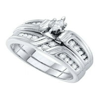 Veličina 10. - 14k bijeli zlatni markizni dijamant Bridal Wedding Angažman prsten set CTTW