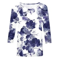 Ljetna ušteda! Tofotl ljetni vrhovi za žene modne cvjetne tiskane rukave košulje okrugli vrat casual