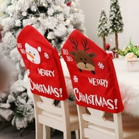 Božićna stolica navlake Santa Claus Cap stolica straga Poklopac sjedala Red Hat stolica za božićne večere