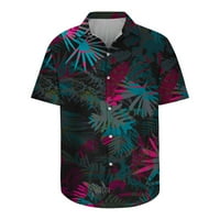 Dugme Swirts za muškarce Loop Fit FIT kratkih rukava tropska košulja košulje na košulju Havajska ljetna plaža T-majice Black M
