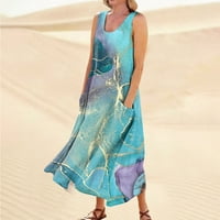 Ženska ljetna casual labava haljina na plaži pokrovite Longe Cami Maxi haljine sa džepom