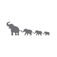 Elephant Obiteljski naljepnica Decel Die Cut - samoljepljivi vinil - Vremenska zaštitna - izrađena u