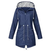 Kišne jakne za žene Vodootporni vodootporni patentni zatvarač s kapuljačom s kapuljačom na otvorenom