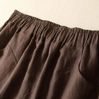 Popust pamučne kratke hlače za ženske hlače za ljetne elastične platnene džepove visokih struka šorc,