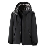 Kišna jakna za žene Waterpoof džep zip up kapuljač s kapuljačnim vjetrovim skijaškim odijelom Solid