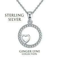Krug Srca Sterling Srebrni CZ Privjesak ogrlica Žene od Ginger Lyne Collection